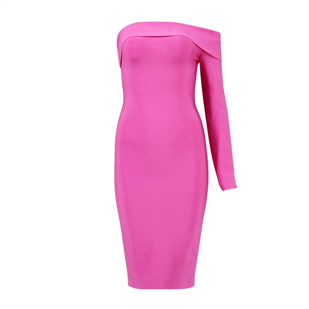 

Deavogy 2019 new one long sleeve sexy women party bandage Dress