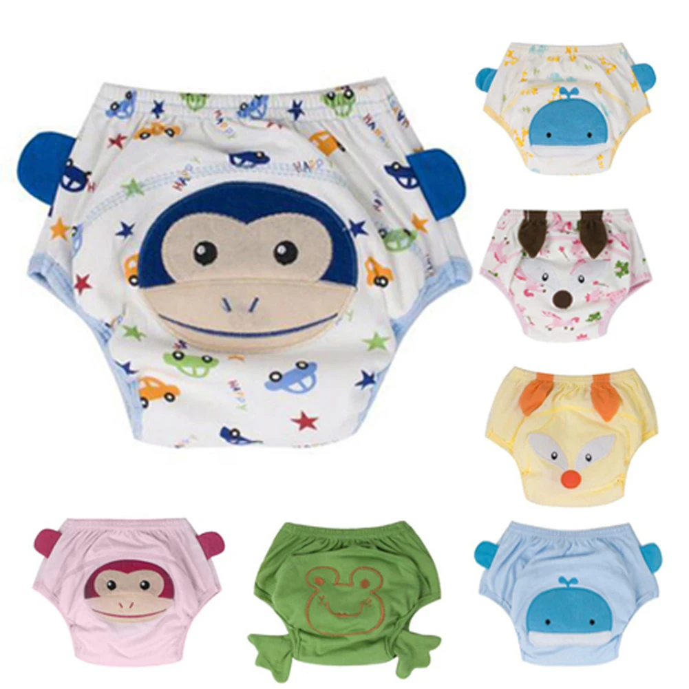 

Baby Nappies 4Layers Baby Training Pants Washable Reusable Cartoon Animals Baby Diapers Infants Nappies for 0 to 36 Months