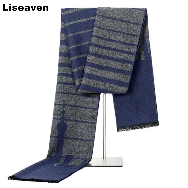 Liseaven Men Striped Scarf Business Casual Men's Scarves Male Winter Shawl Neckerchief Men Accessories Liseaven Men Striped Scarf Business Casual Men's Scarves Male Winter Shawl Neckerchief Men Accessories