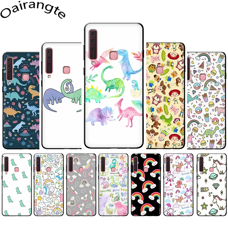 

Cute dinosaur rainbow soft phone case for Samsung Galaxy A3 A5 A6 Plus A7 A8 A9 A10 A30 A40 A50 A70 J6
