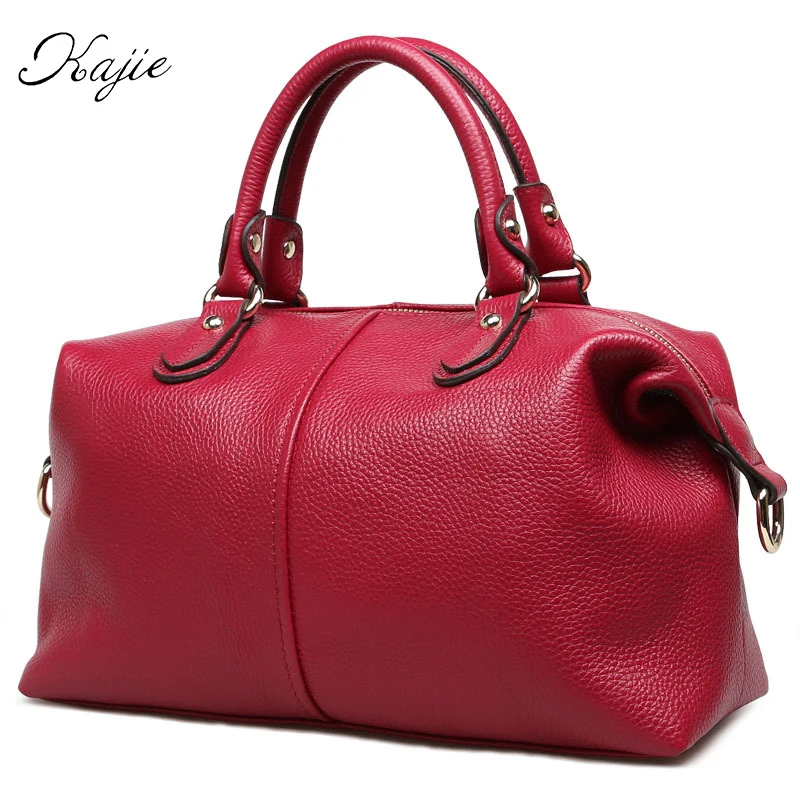 

Kajie 2018 Luxury Handbags Women Bags Designer Leather Handbag Shoulder Bag High Quality Boston Bag Large Capacity Travel Bag