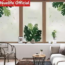 60x120 см больших зеленых листьев узорчатое стекло пленка для гостиной, спальни, ванной комнаты, отеля, офиса, окна и двери стекло пленка N4