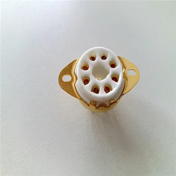 

4pcs ceramic tube socket GZC8-1-B-G seat tube socket golden foot for KT88 EL34 tube amplifier