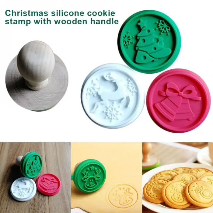 Рождество 1 набор силиконовых печенье "сделай сам" штамп Fondant Mold Печенье формочки для тиснения кондитерский шприц для украшения изделий инструмент JS23