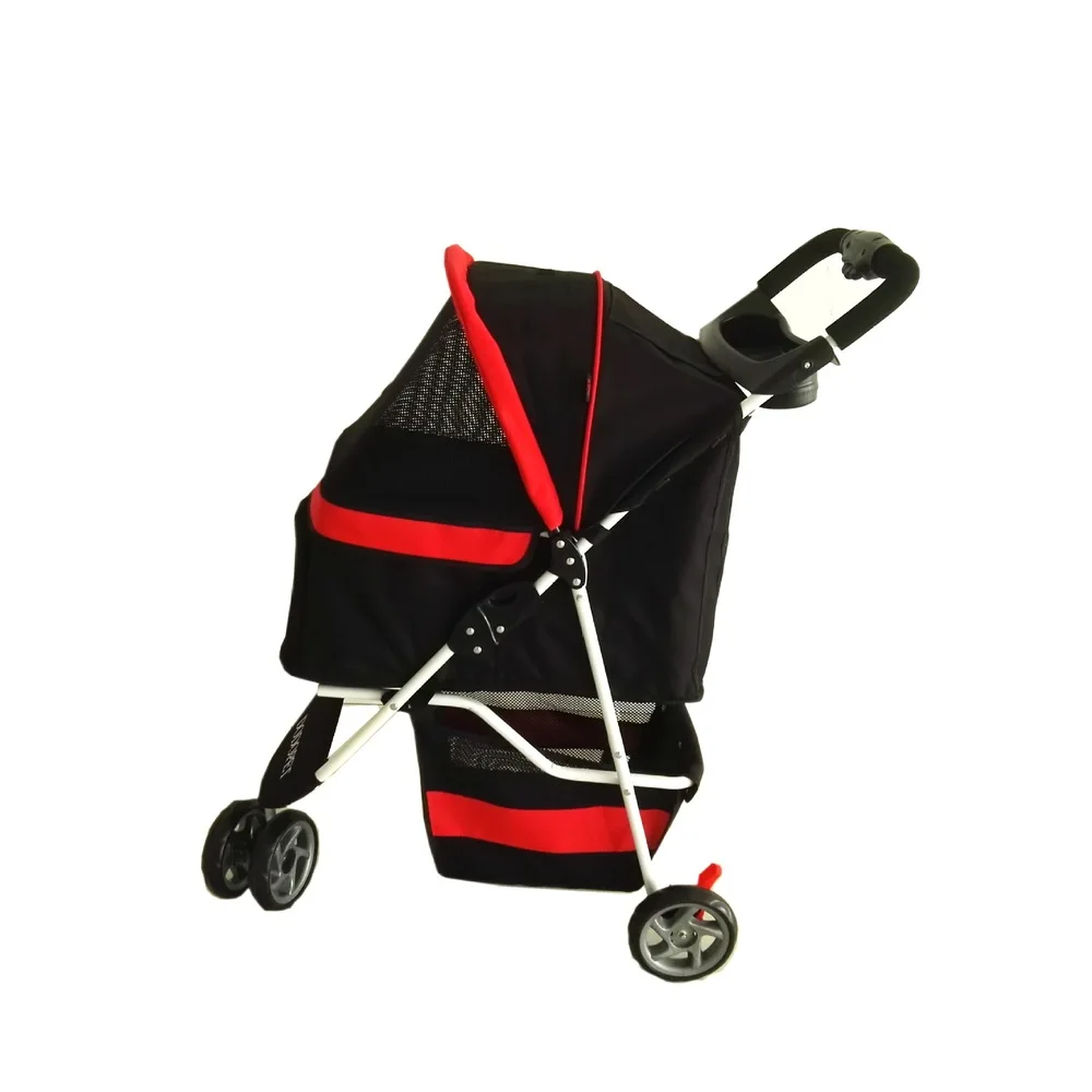 Настоящая Высококачественная прогулочная коляска для маленьких и средних собак, нагрузка 15 кг, дешевая прогулочная коляска для собак/собачки/щенков, черные/красные коляски