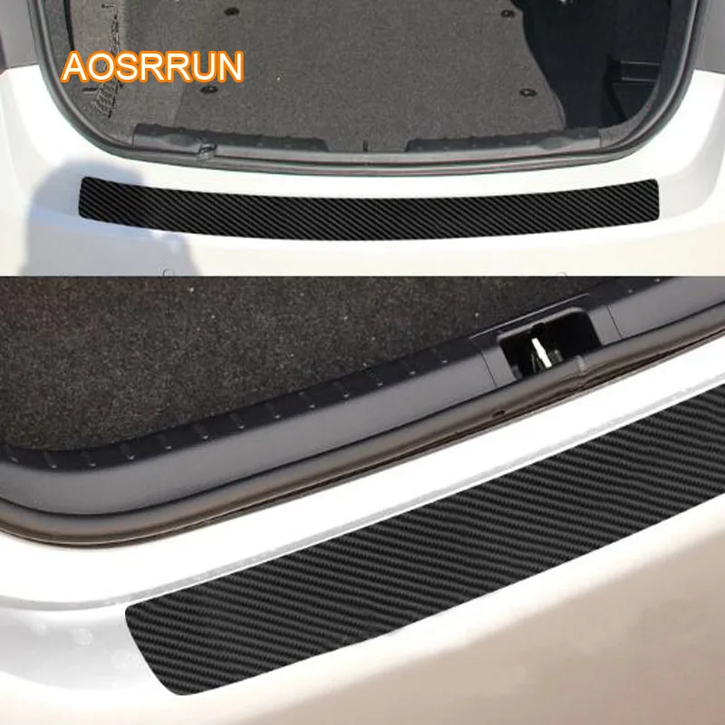 

AOSRRUN Carbon fiber sticker car rear guard box anti-scratch sticker For Mitsubishi ASX outlander lancer pajero xpander coit