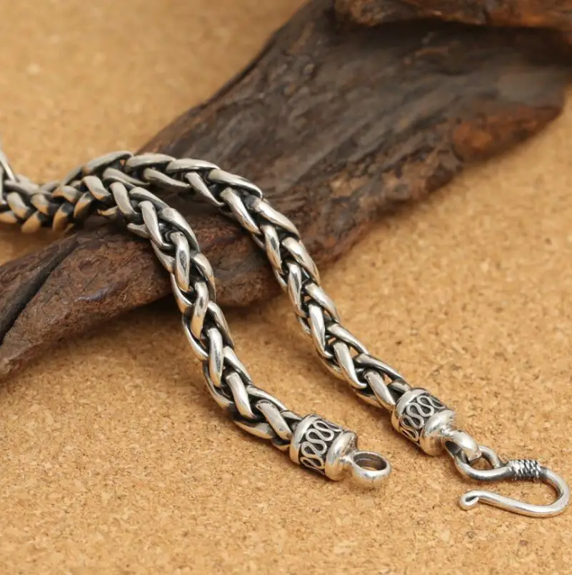 6mm thick weave twist cross link chain necklace pure sterling 925 silver jewelry 6mm thick weave twist cross link chain necklace pure sterling 925 silver jewelry