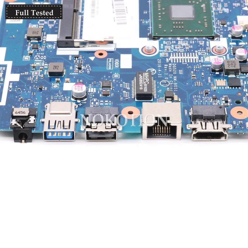 NOKOTION الرئيسي مجلس لينوفو Ideapad 110-15ACL اللوحة المحمول DG520 NM-B051 مع A4-7210 CPU DDR3 اختبار كامل