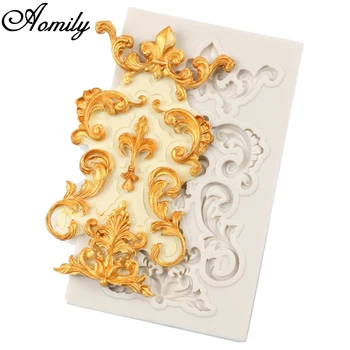 

Aomily 1PC European Relief Silicone DIY Fondant Cake Bakeware Wedding Decor Party Birthday Cake Mould Baking Decorating Tools