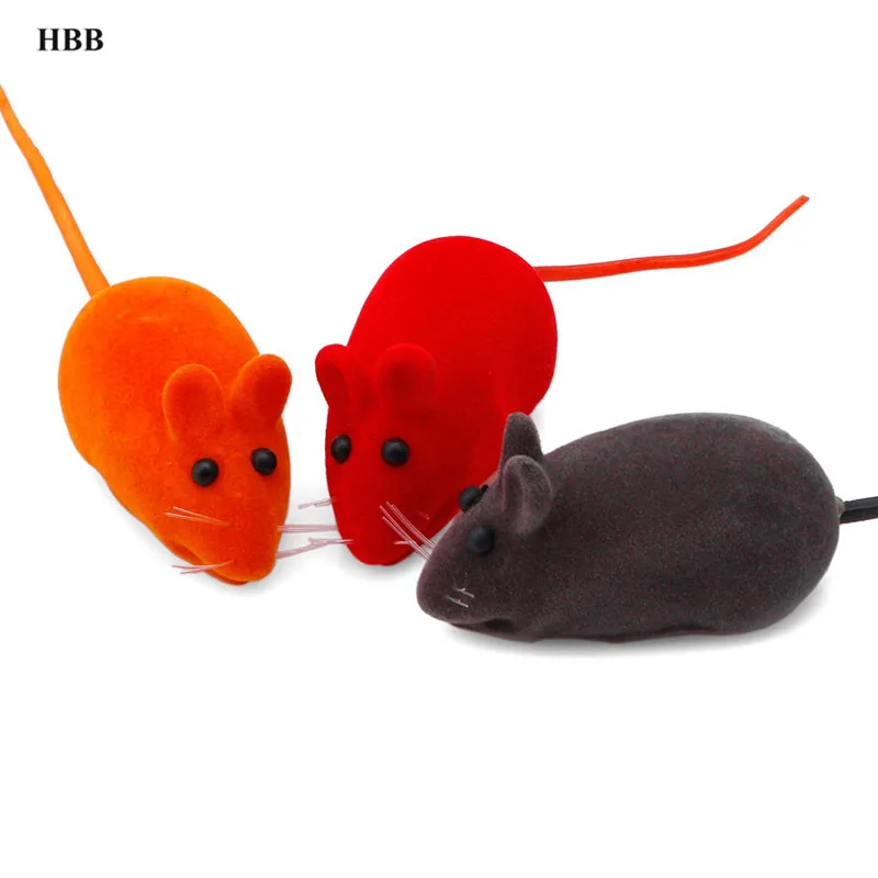 

HBB 5pcs Mouse Cat Kitten Play Toy Furry False Mice Rat Squeak Noise Sound Funny New