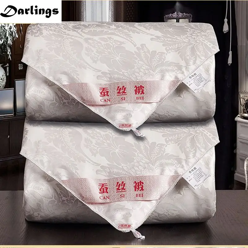 

Quality Home Textile Natural 100%Silk Comforters Hand Work Silk Quilts Autumn Winter Gorgeous Silk Blankets Accept Custom-made