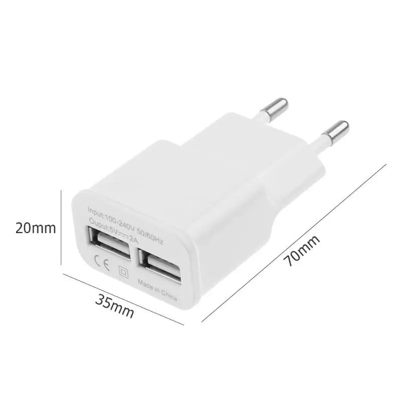Мобильный телефон двойной USB зарядное устройство 5 V 2A путешествия настенный Соединительный Кабель-адаптер