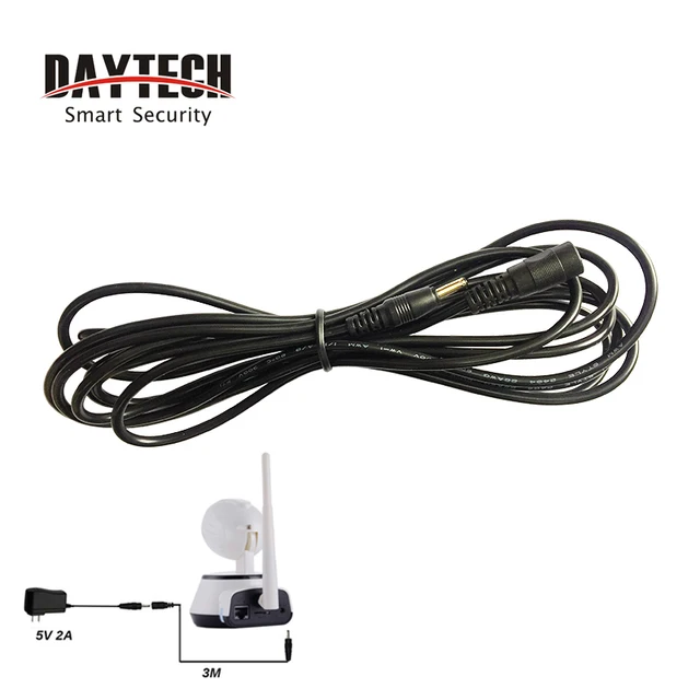 DAYTECH WiFi IP Camera Power Adapter Plug 3 Meter extend extension