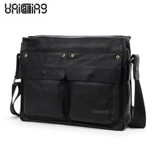 Классическая горизонтальная 2 передняя внешняя крышка карманы брендовая мужская кожаная сумка через плечо верхний слой коровья кожа мужская сумка на плечо