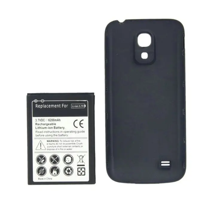 

1x 6200mAh B500BE B500AE Extended Battery + 2 Optional Color Back Cover Case For Samsung Galaxy S4 IV mini I9190 Black White