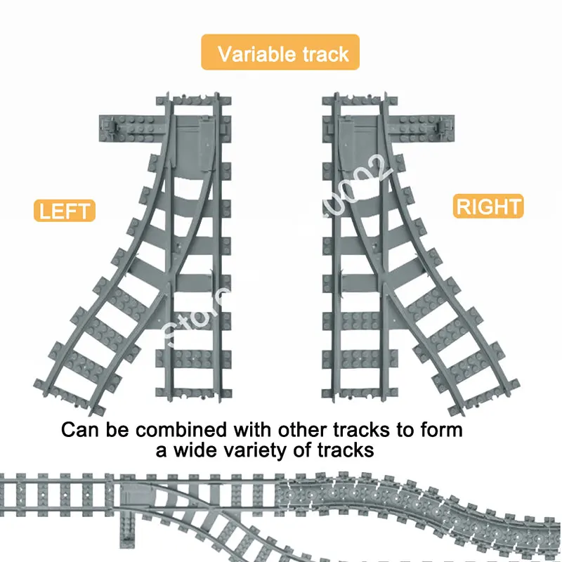 Городские поезда гибкий аксессуар для трека гибкий рельсовый переключатель строительный блок кирпичи детские игрушки совместимы с треками брэнка 7499