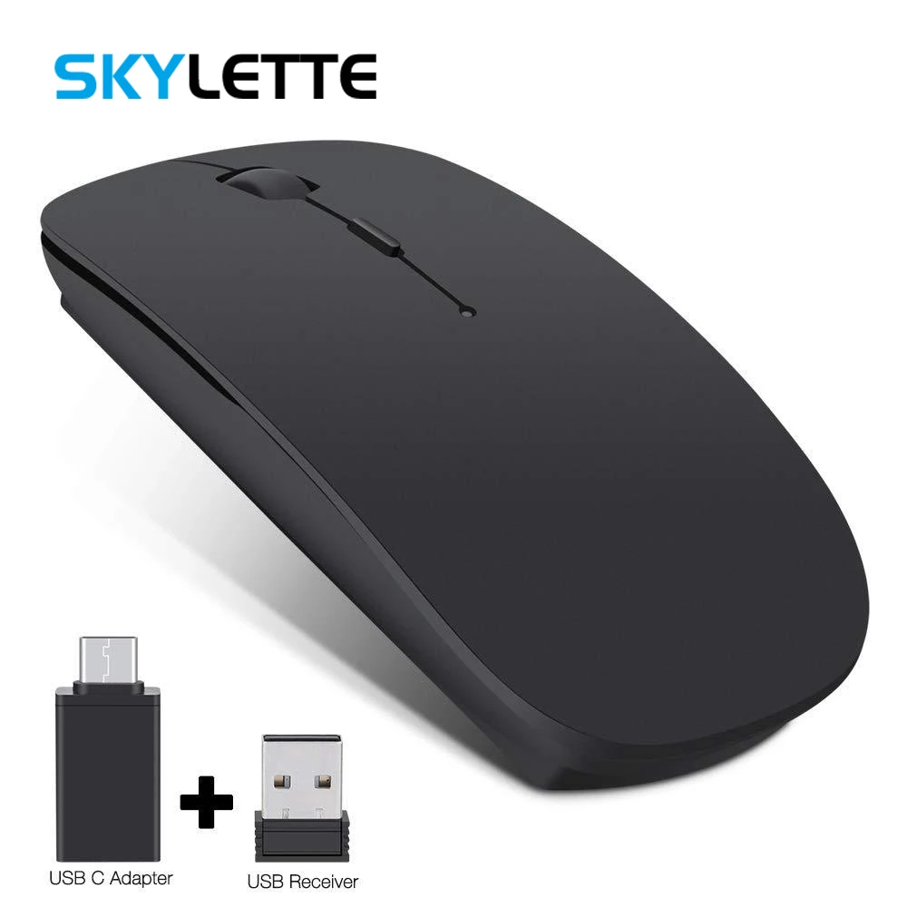 

2.4Ghz Wireless Mouse Chargeable Type-C USB Receiver Gaming Mouse 1600 DPI 5 Color Choosing Slim Mute Mouse for Desktop Laptop