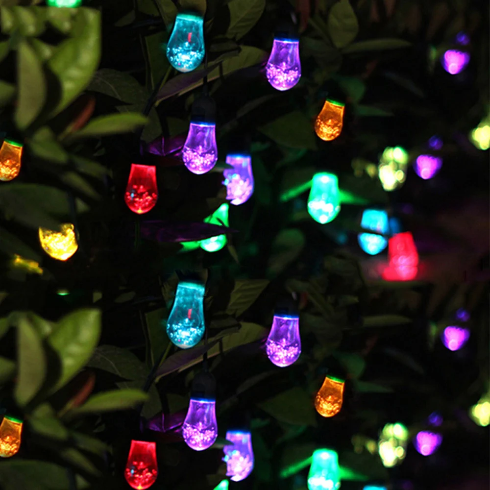 

Hi-Lumix Crystal Solar String Light 12 Bulb 7Color Waterproof Globe Ball Xmas Solar Light Waterdrop Wedding Party Decoration
