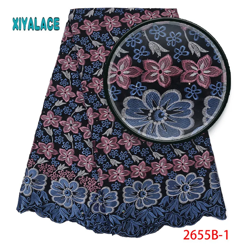 Африканская кружевная ткань, Высококачественная кружевная вуаль, кружевная ткань нового дизайна, швейцарская вуаль, кружевная швейцарская вуаль с камнями, YA2655B-1