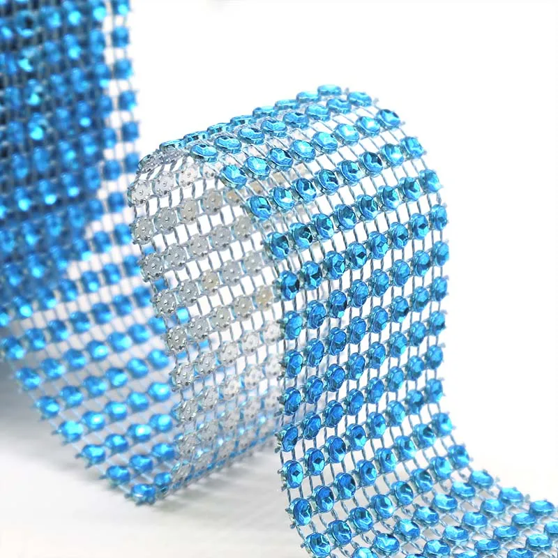 

2 yard 4 cm Shiny Diamonds Mesh Wrap Ribbon Rhinestone Mesh Tulle Roll Wedding Home Party Crystal Decoration Handmade Crafts