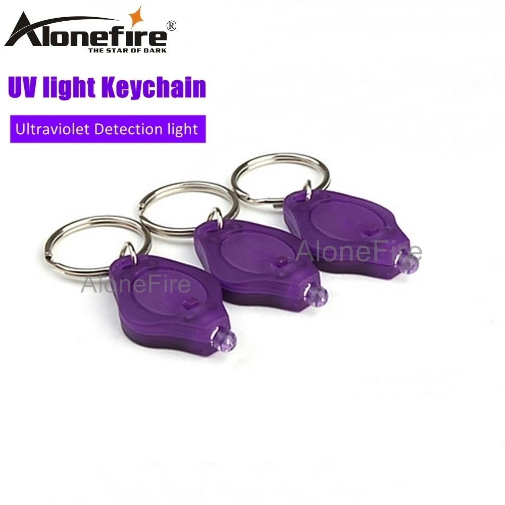 UV Mini Keyring Flashlight LED Torch Lamp Light Currency Detector Keychain