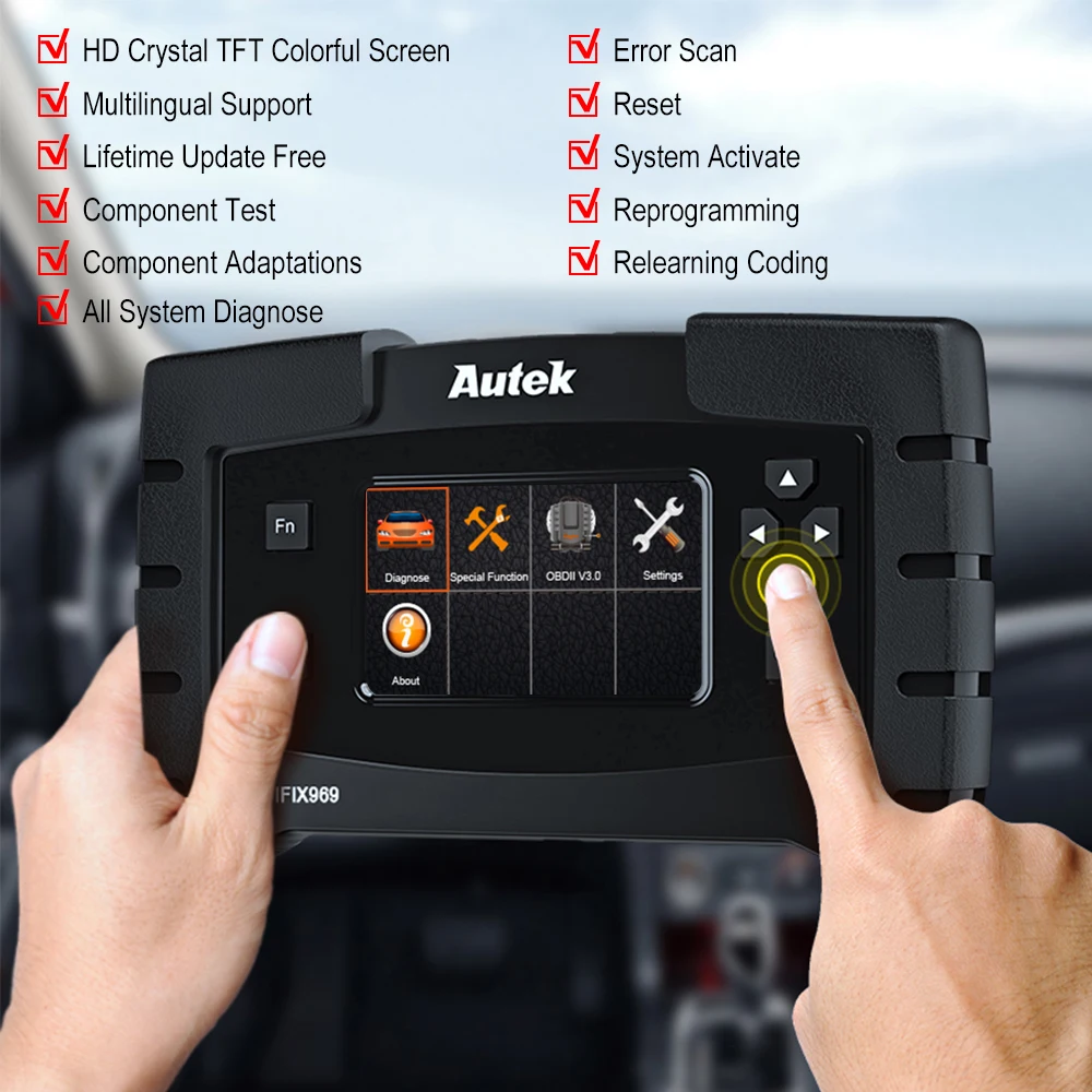 Autek IFIX969 OBDII профессиональный Автомобильный сканер полная система подушки