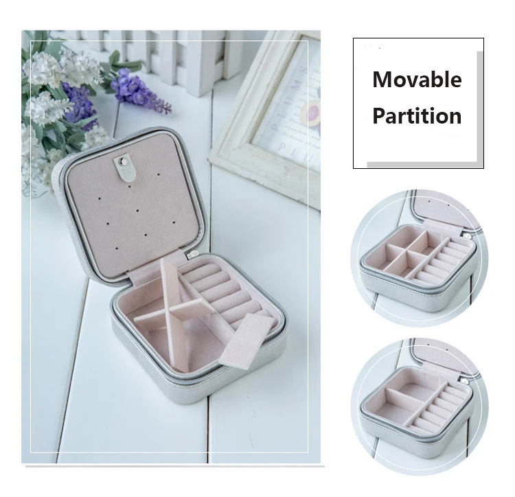 Women's Travel Organizer Jewelry Case with Mirror and Ring Holders