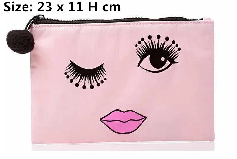 2Pcs Fashion Look Twinkle Eye Belle Wallet Long Bag eyelash printing