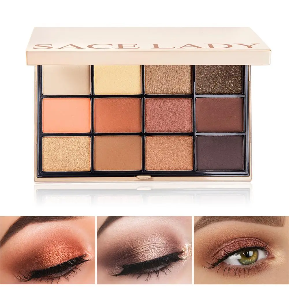 

SACE LADY 12-Color Eye Shadow Palette Pigment Nudes Color Matte And Shimmer Eyeshadow Palettes Of Shadows Earth Color Eyeshadows
