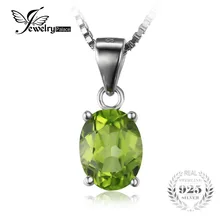 Jewelrypalace 1.7ct oval natural verde peridot birthstone colgante solitario no incluye una cadena auténtica plata de ley 925