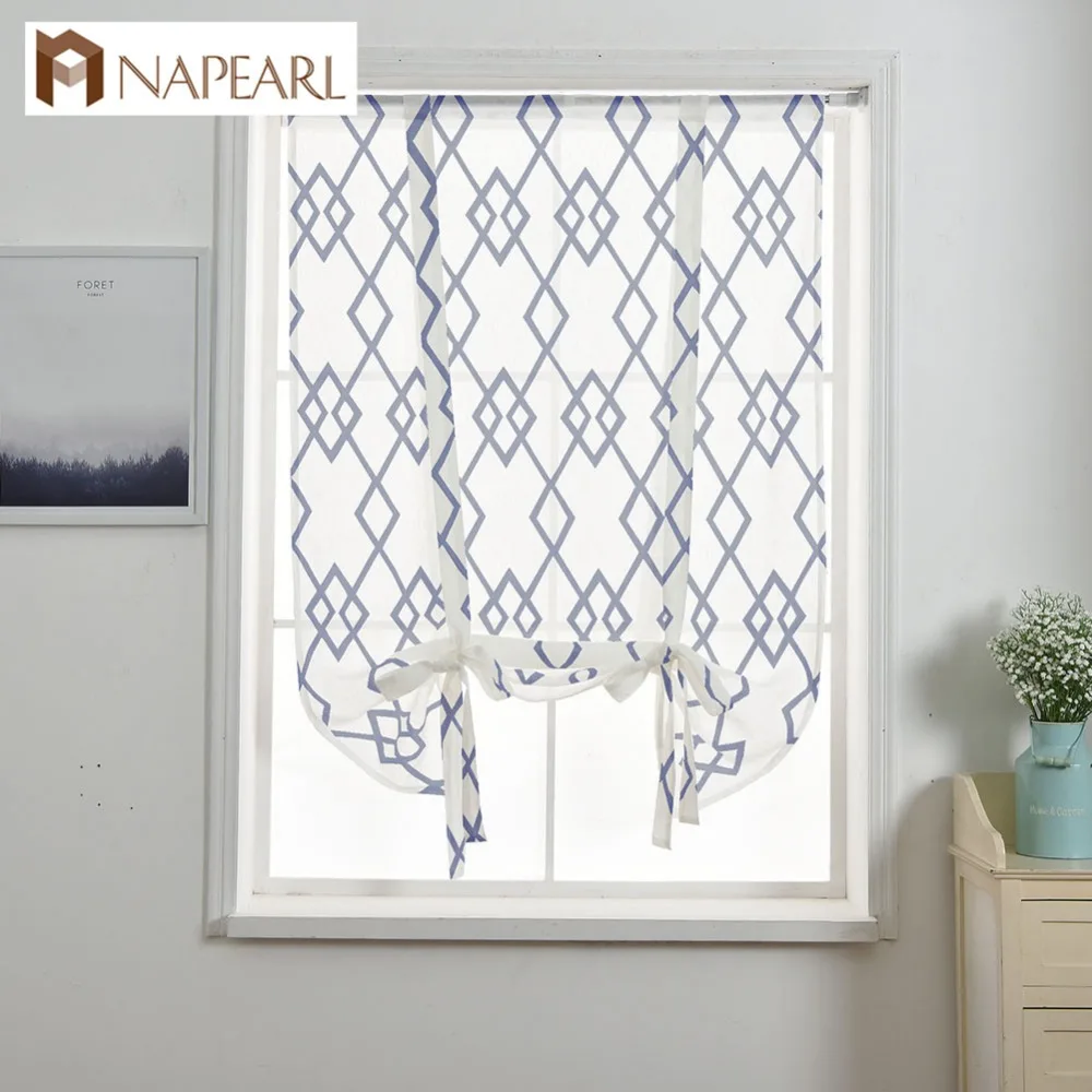 NAPEARL Roman Curtains Balloon Window Shade Blinds Modern Sheer Voile
