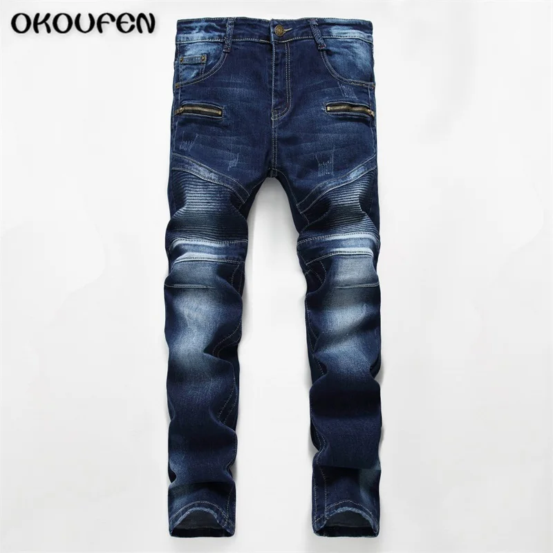 

2017 New Fashion  Mens Jeans Slim Fitness Cotton  Pants Male Brand Clothing Denim Trousers Size 28-38 Free Shipping NZK70