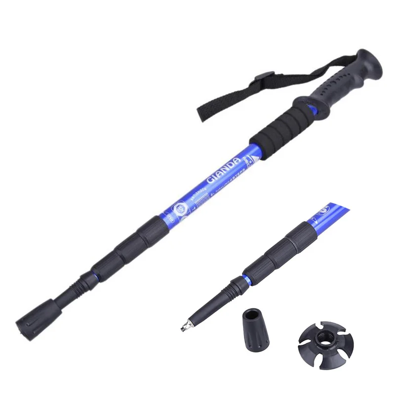 

Anti Shock Nordic Walking Stick Telescopic Trekking Hiking Pole Ultralight Walking Cane with Rubber Tips Protectors Z55