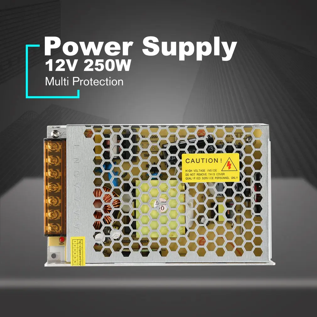 

LED Current Volt Driver Adaptor Switching Lighting Stabilized Transformer Constant Voltage Power Supply Switch DC 12V 250W