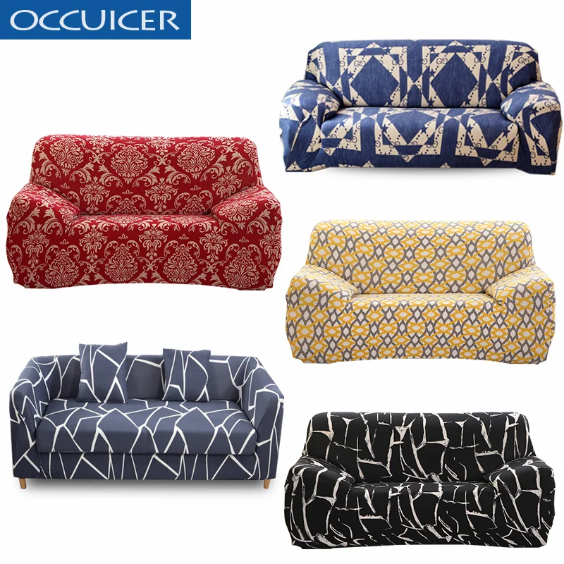 

Geometric Printed Sofa Covers All-inclusive Furnature Slipcover Spandex Elastic Sofa Towel Size Single/Double/Three/Four Seaters