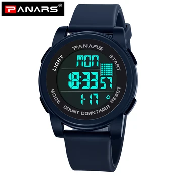 

PANARS Digital Watch LED Digital Wristwatches Men Wrist Waterproof Watch Sport Watches Multiple Time Zone Display Men's Watches