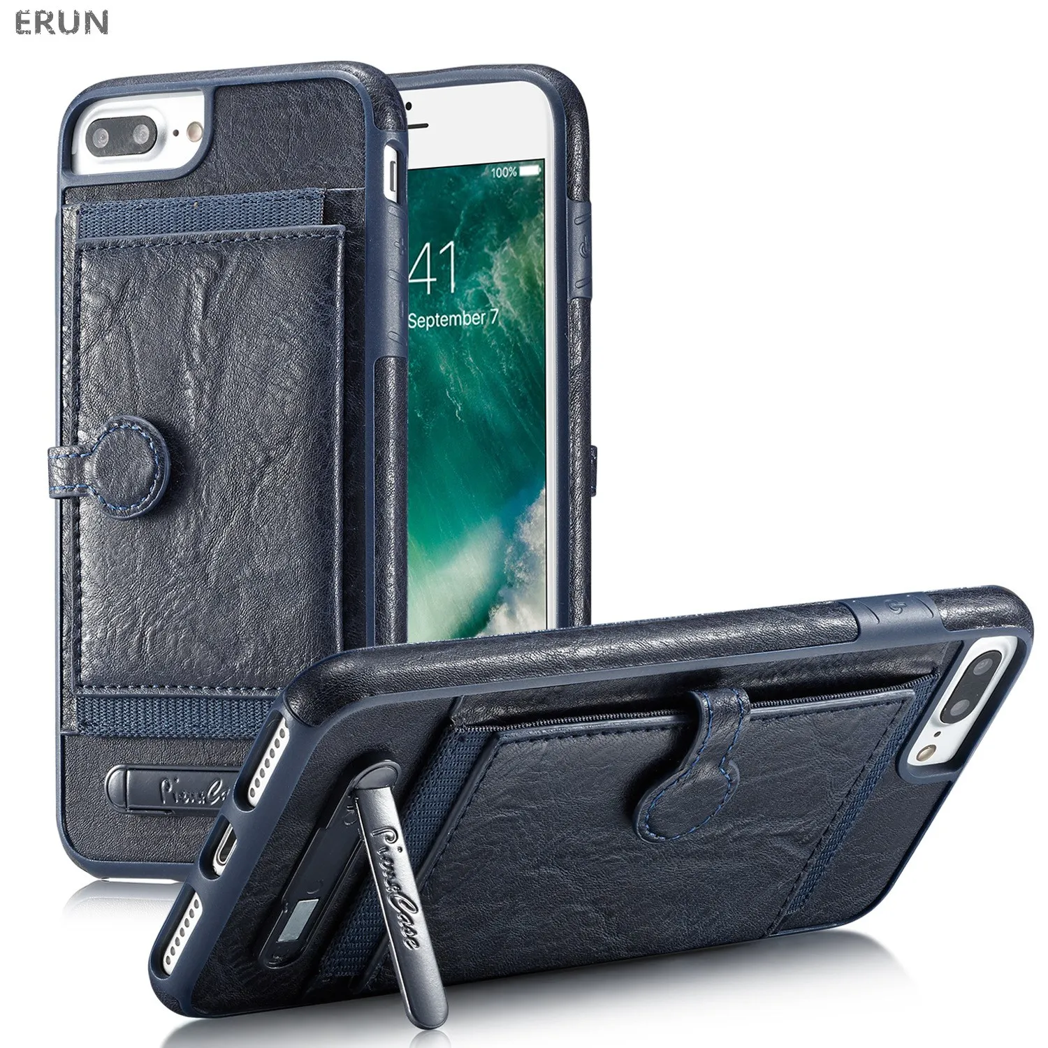 

Wallet case for iPhone X 8 plus anti-fall TPU mobile phone case insertion card mobile phone sleeve bracket protective jacket