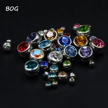 12 pçs de aço inoxidável cz cristal parafuso buraco substituição bola 16g & 14g língua barbell lábio anel da orelha barriga sobrancelha corpo piercing