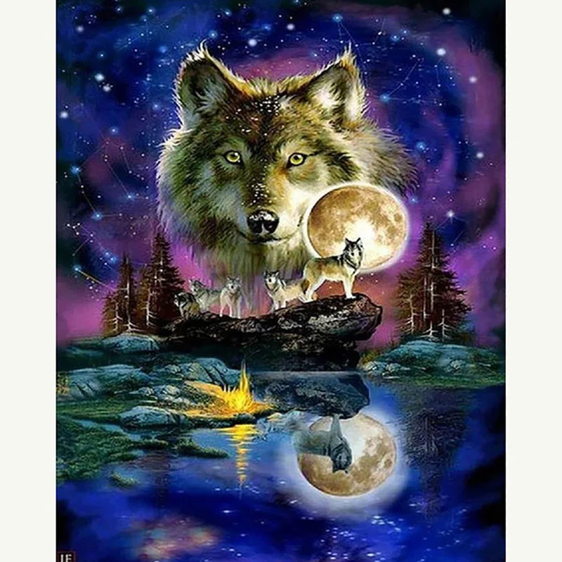 

Home Decor 5D DIY Full Square Diamond Painting Sale Wolves World Embroidery Cross Stitch Rhinestone Mosaic Picture Wall Artwork