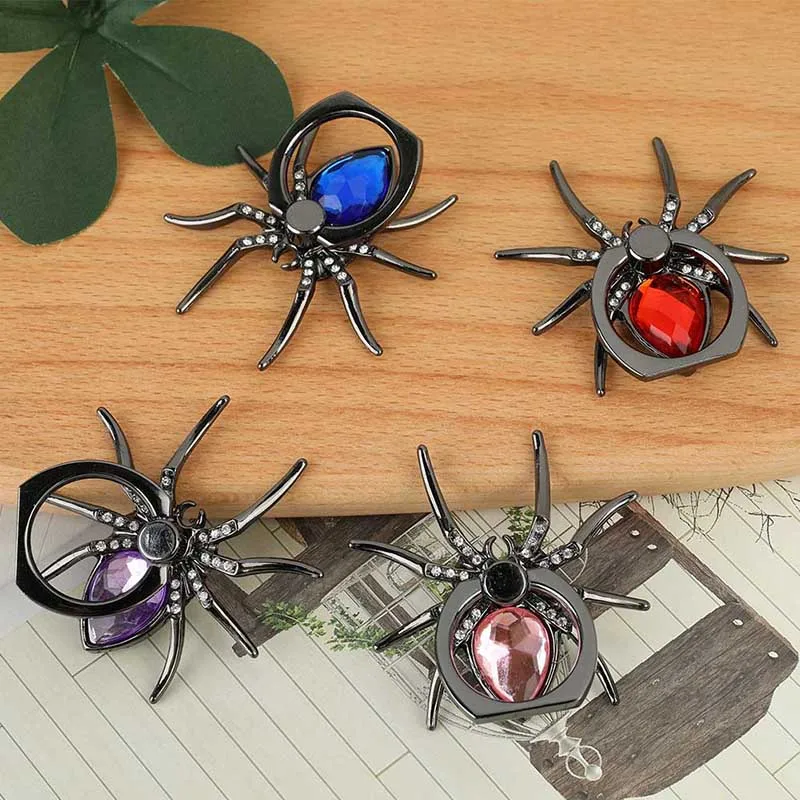 

2019 New Universal Luxury Metal Spider Bling Finger Ring Holder 360 Rotate Phone Stent Diamond Mobile Phone Holder Finger Stand