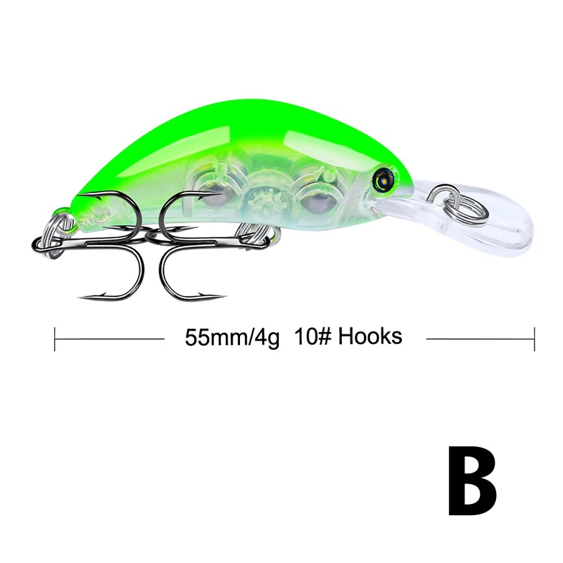 1 шт./лот воблер Jerkbait 55 мм 4 г жесткая приманка маленькая блесна кривошипная рыболовная приманка бас свежая морская снасть оседающая на дно приманка - Цвет: B