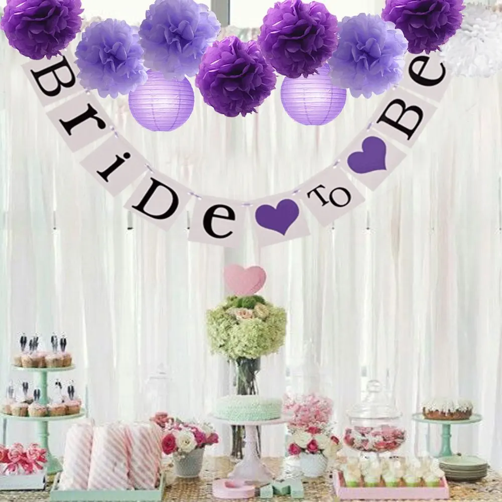 16 шт. тканевые бумажные цветы шар помпоны смешанные бумажные фонари ремесло набор для лаванды фиолетовый Babyshower Декор Свадебные украшения