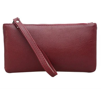 

Candy Color Women Slim Leather Coin Purse Wallet Lady Long Design Hasp Envelope Card Wallet Women Simple Leather Wallet