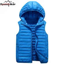 Speed Hiker, осенний зимний светильник, жилет для мужчин, теплый, с хлопковой подкладкой, с капюшоном, жилет, мужской, Повседневный, без рукавов, верхняя одежда, пальто, M-4XL