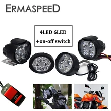 Пара мотоцикл светодиодный фары 12V 3000K светодиодные противотуманные лампы с вкл/выкл переключатель для KTM Cafe Racer Kawasaki versys 650 Мотокросс точечные светильники