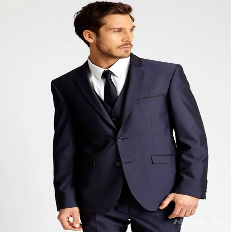 Hot Sale Handsome Classic dark blue Men Suits Slim Fit ...