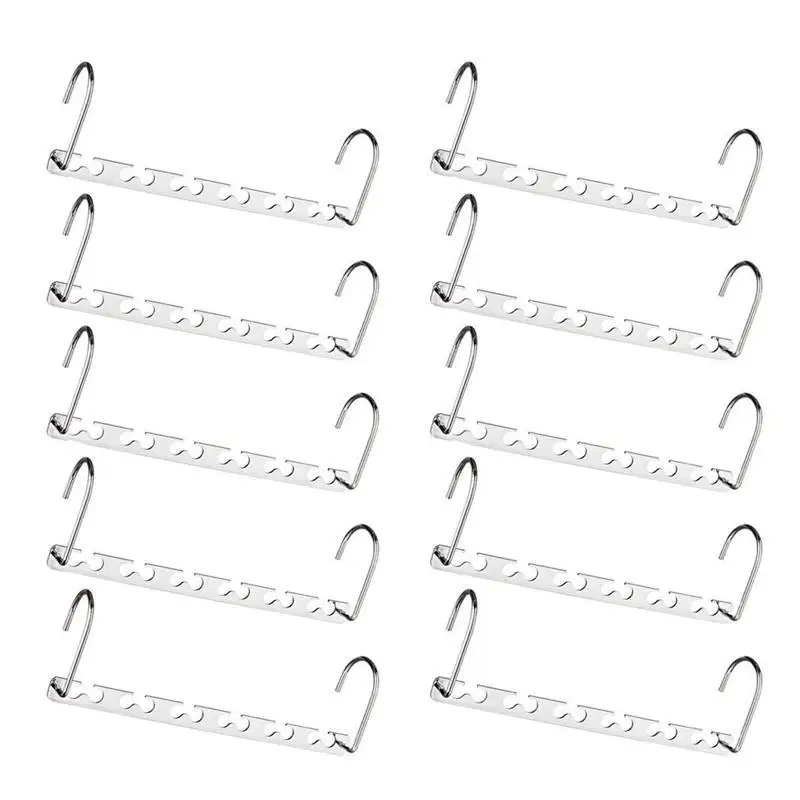

Magic Hangers,Space Saving Hangers Magical Clothing Hanger with Hook Stainless Steel Wonder Closet Organizer (10-Pack)