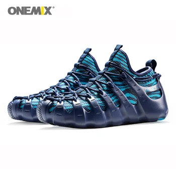 

ONEMIX Rome shoes Blue Men Multi-function Running Shoes Breathable Walking Sneakers Outdoor Sandals Slippers Jogging Shoes