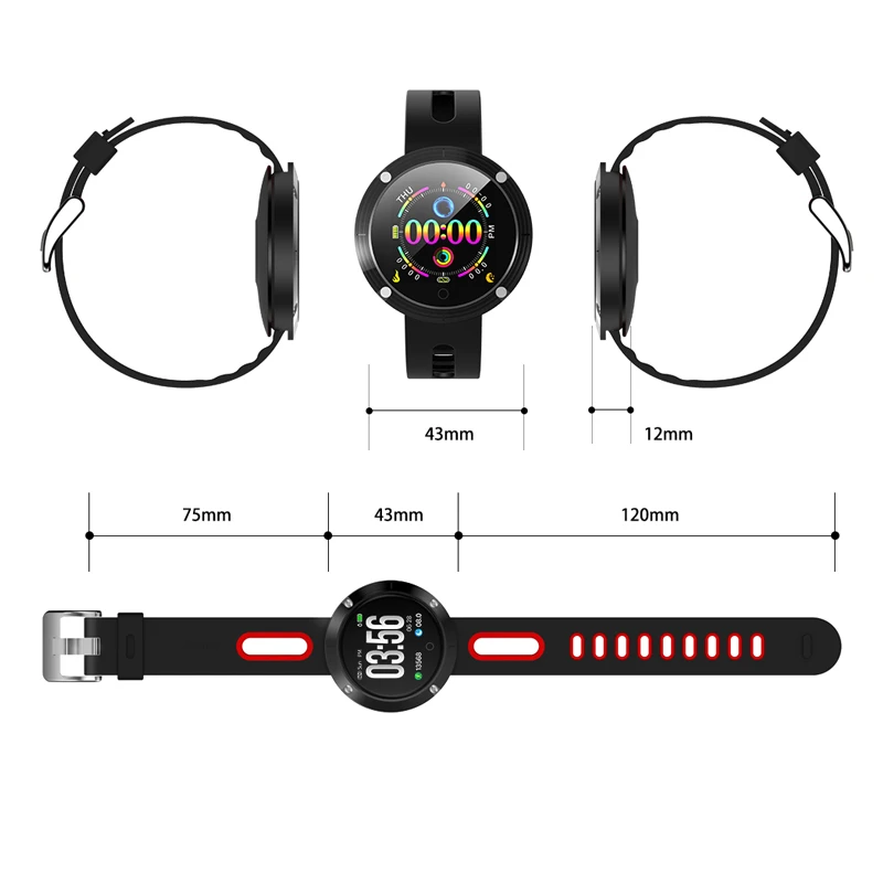 NEW Color Screen Smart Watch Sport Fitness Bracelet IP68 Waterproof Heart Rate Monitor Men Women Smart Bracelet For IOS Android