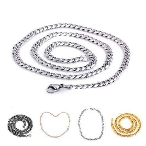 Men Classic Twisted Chain Necklace Hip Hop Fashion Silver Gold Color Necklace Fashion Long Necklace Jewelry 2019 New